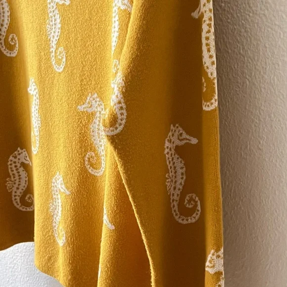 Anthropologie Maeve Seahorse Women's Yellow Women's Sweater Size Small - Picture 6 of 16